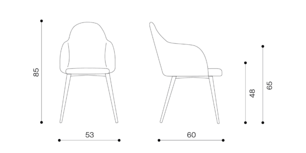 TRABALDO_Technical-Dimensions_VENUS MET ARMCHAIR TRABALDO_Technical-Dimensions_VENUS MET ARMCHAIR